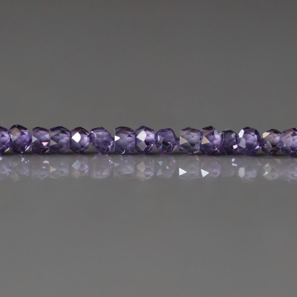 3mm Cubic Zirconia Beads - Rondelle Micro Gemstone 14" Strand