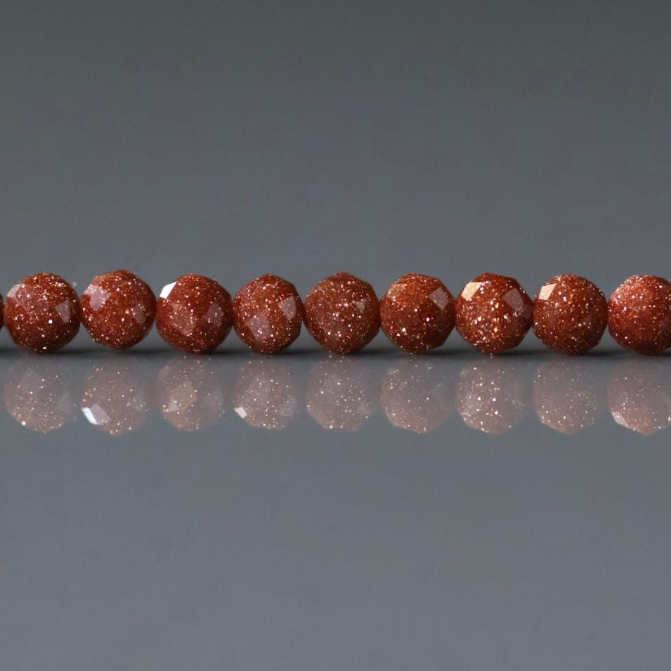 3mm Goldstone Beads – Faceted Round Micro Gemstone 15" Strand