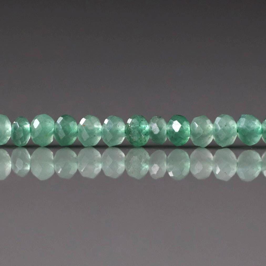 3mm Green Aventurine Beads – Faceted Rondelle Micro Gemstone 15" Strand