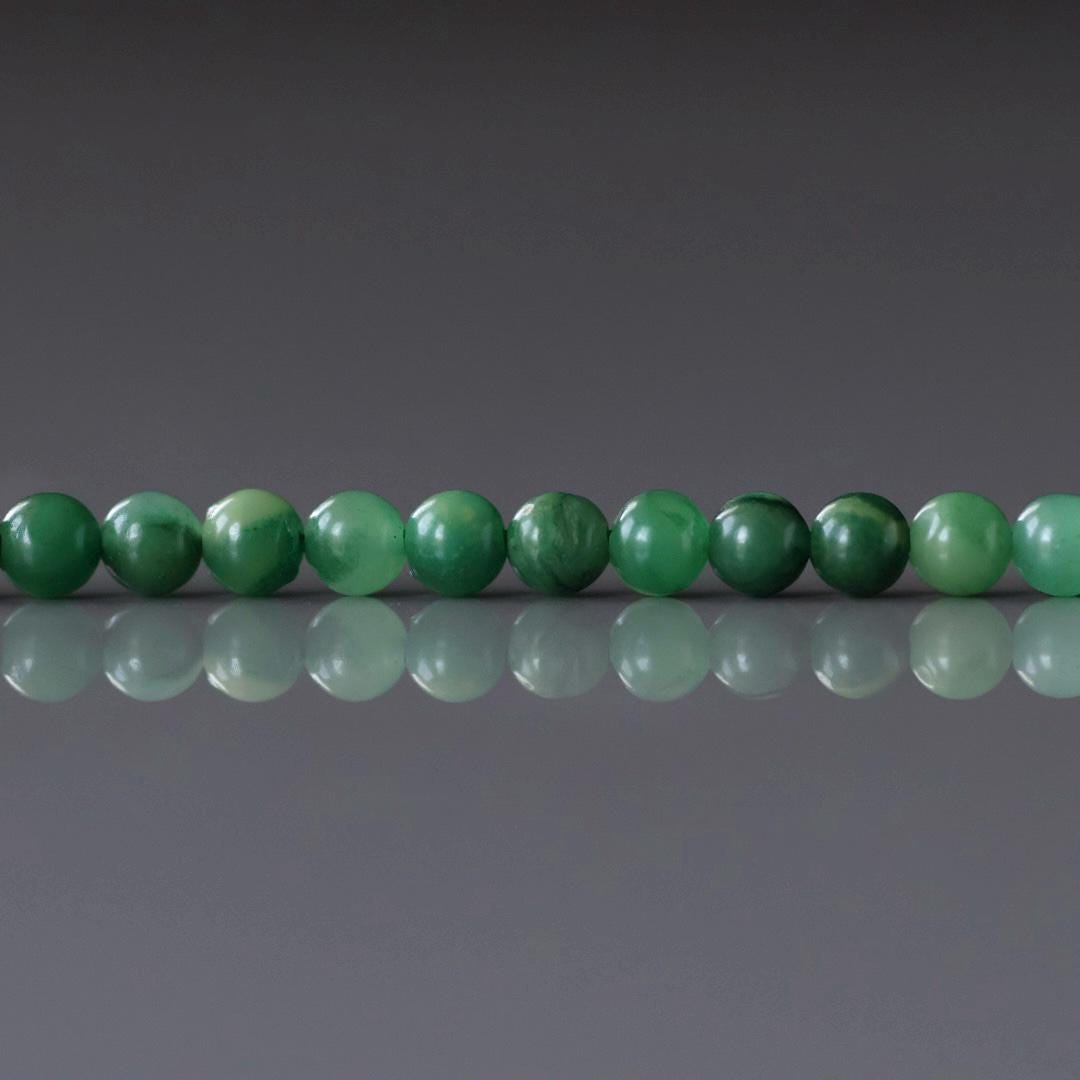 3mm Green Jade Beads – Smooth Round Micro Gemstone 15" Strand