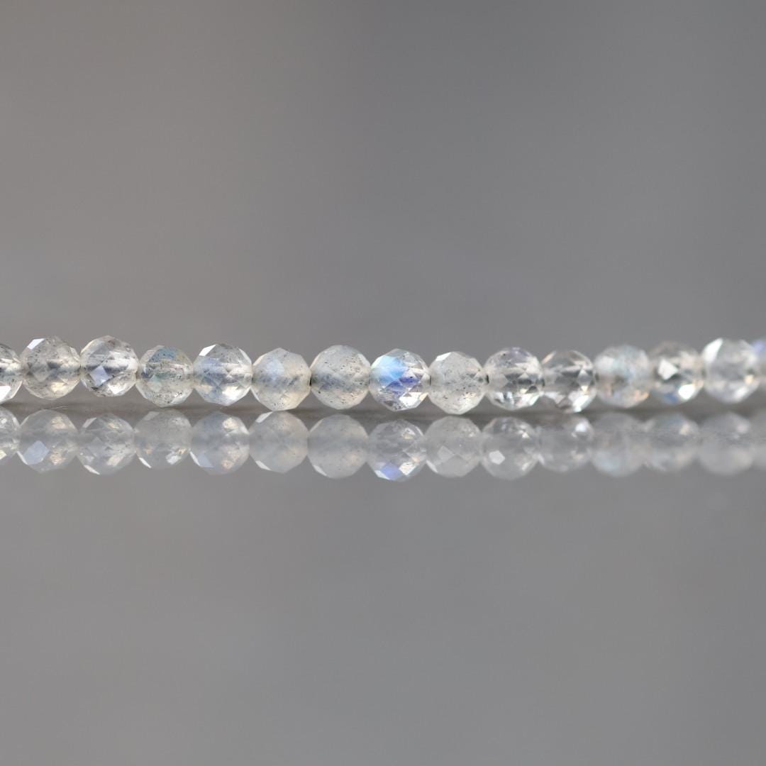 3mm Labradorite Beads – Faceted Round Micro Gemstone 12" Strand
