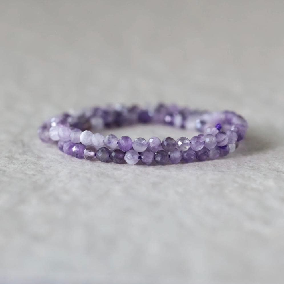 3mm Lace Amethyst Beads – Faceted Round Micro Gemstone 15" Strand
