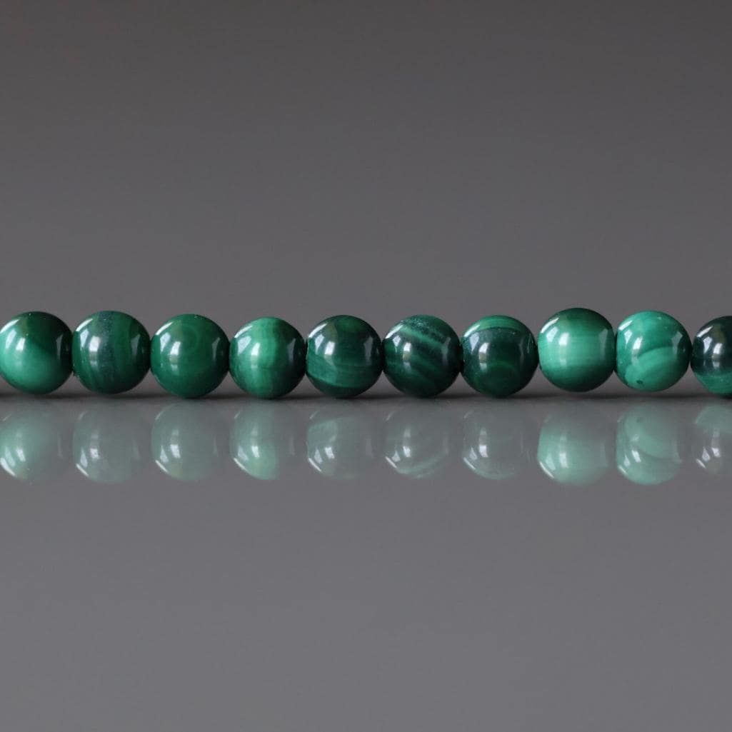 3mm Malachite Beads – Smooth Round Micro Gemstone 15" Strand