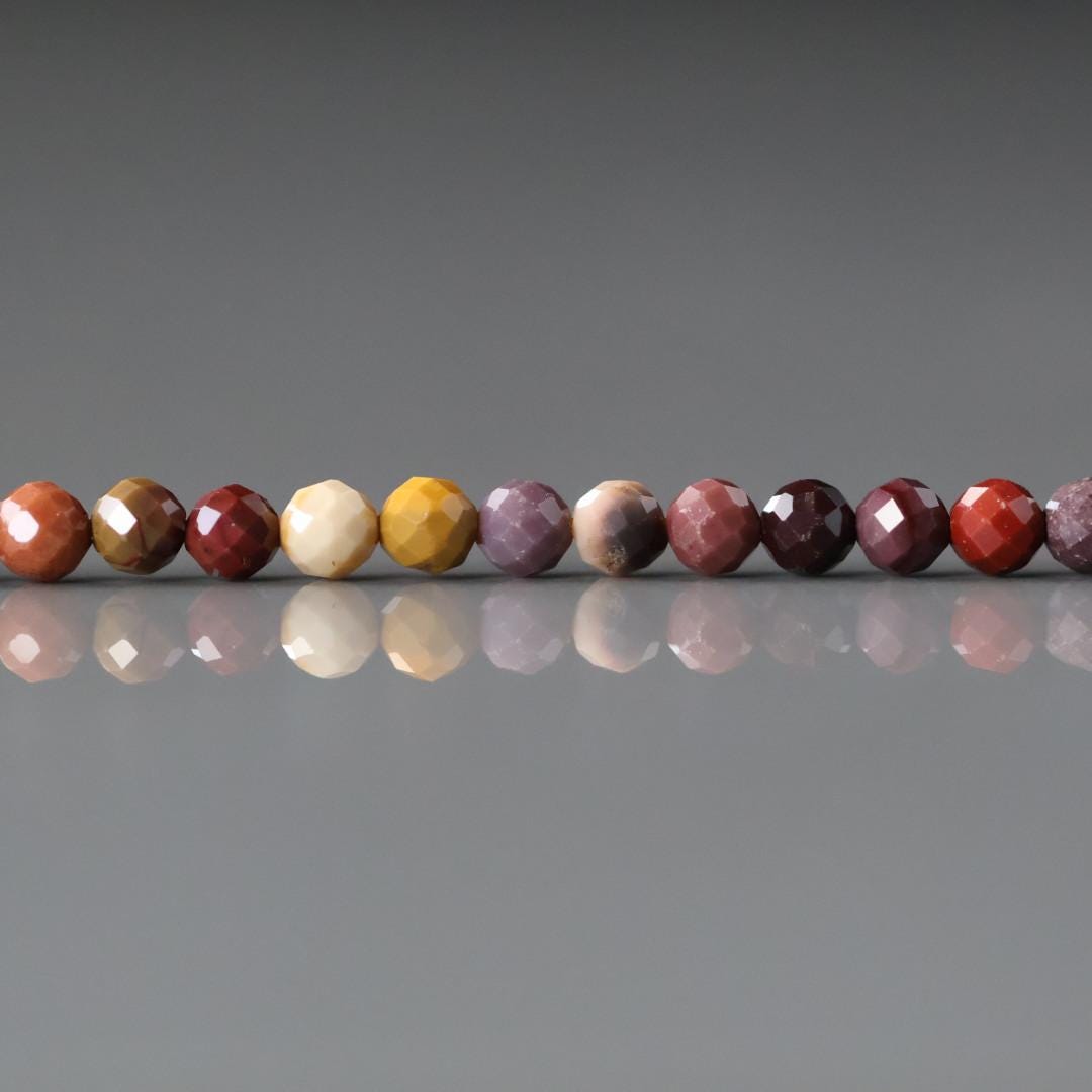 3mm Mookaite Jasper Beads - Faceted Round Micro Gemstone 15" Strand