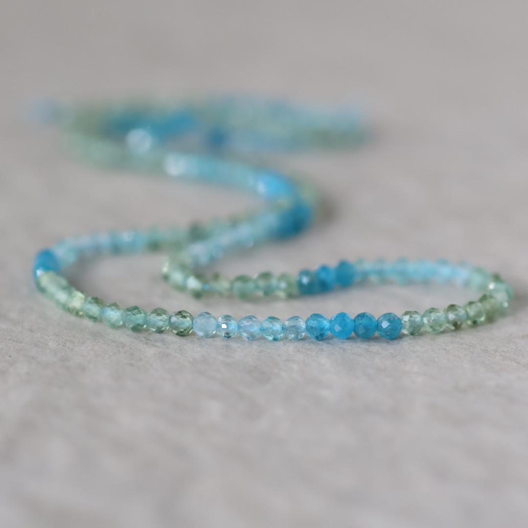 3mm Multi Color Apatite Beads – Faceted Round Micro Gemstone 15" Strand