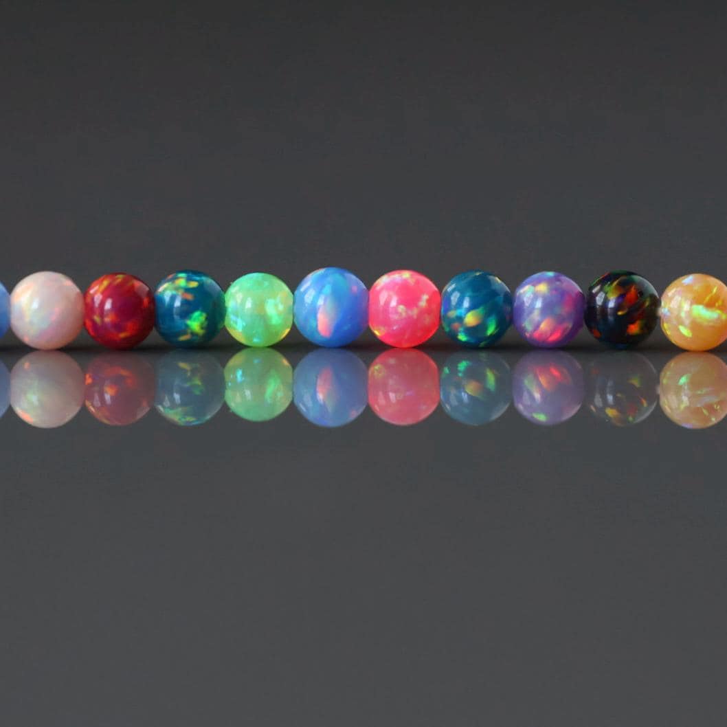 3mm Multicolor Opal Beads - Round Smooth Lab Gemstone