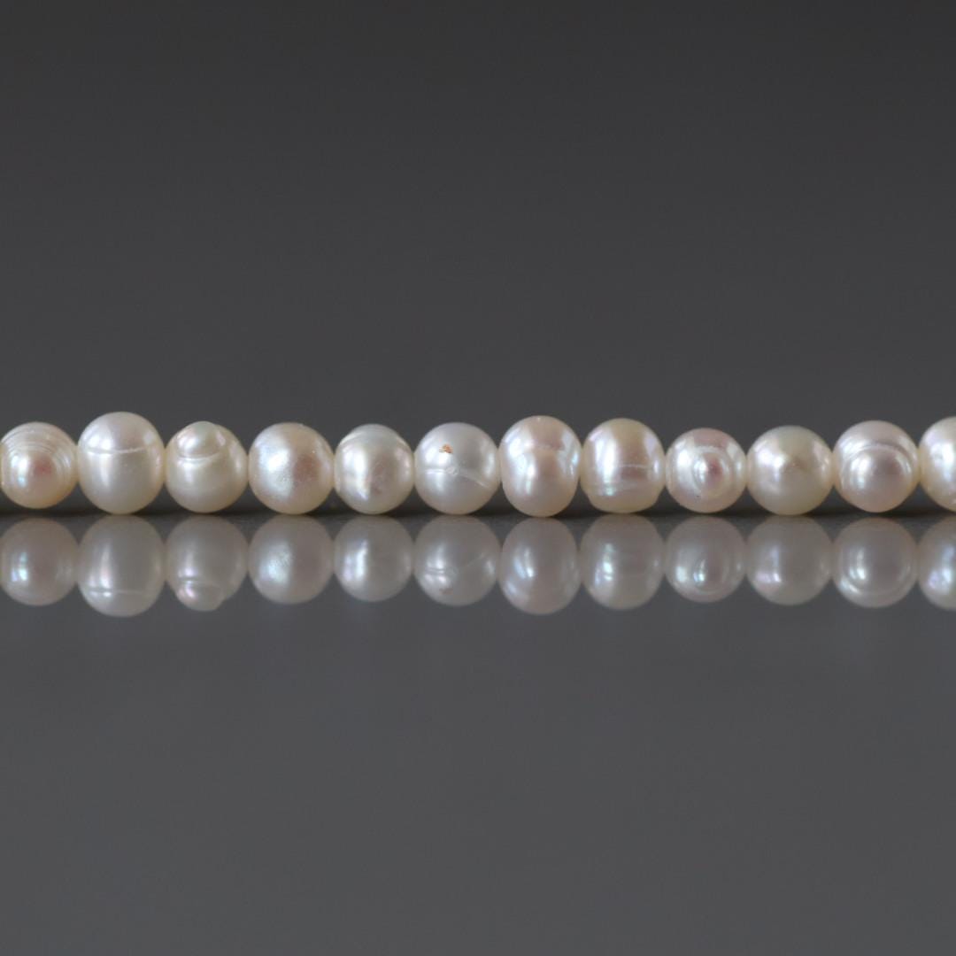 3mm Natural Freshwater Pearl Potato Beads - 14.5" Strand