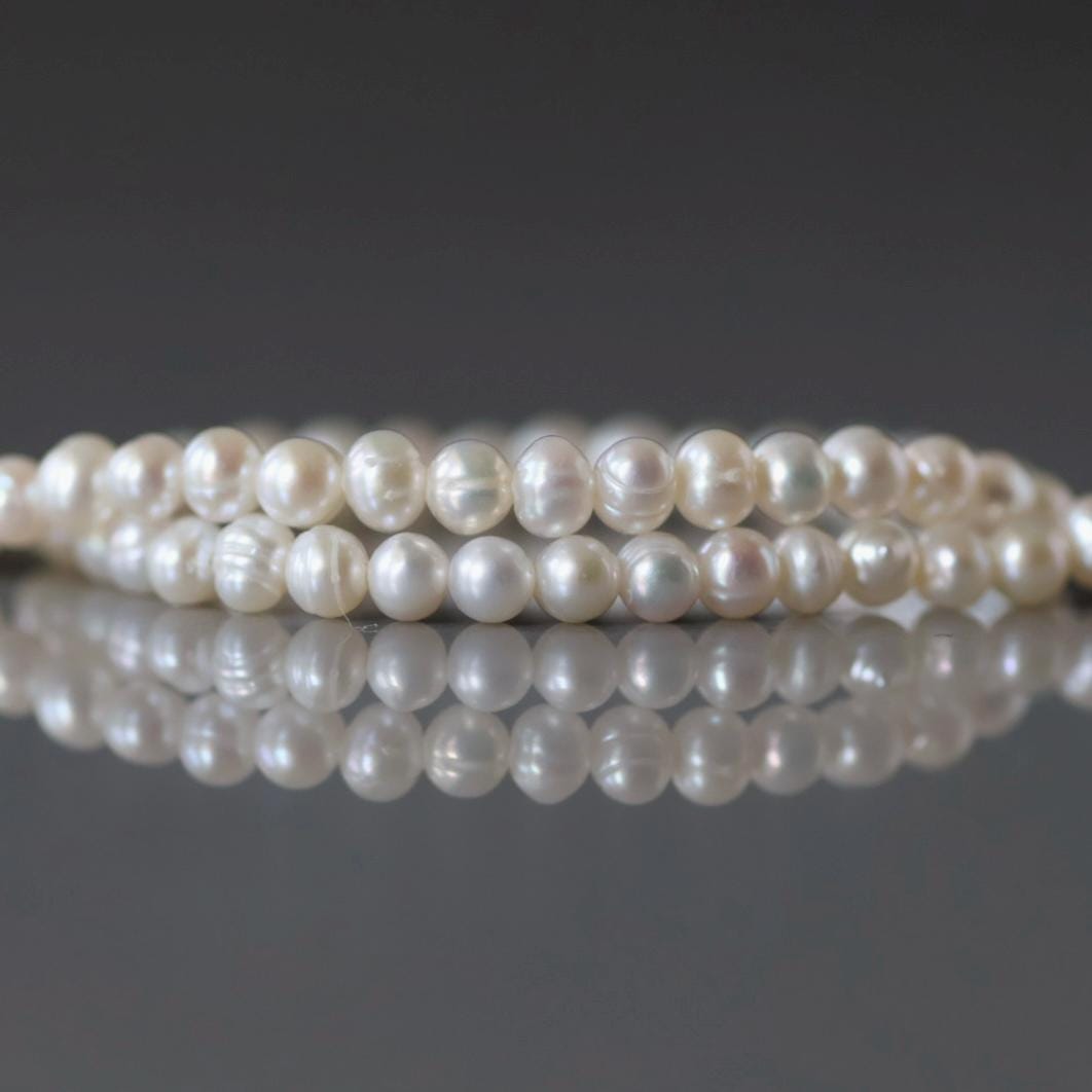 3mm Natural Freshwater Pearl Potato Beads - 14.5" Strand