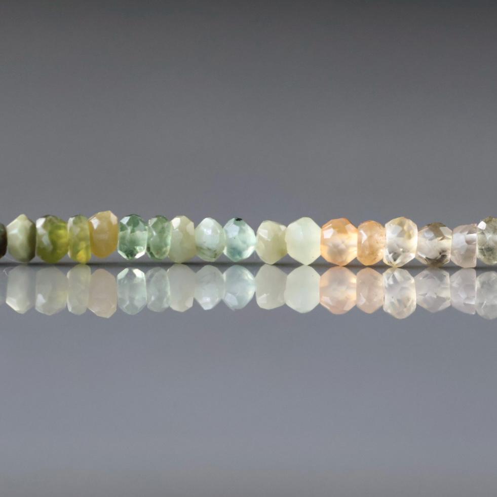 3mm Natural Multi Gemstone Beads - Hand Faceted Rondelle Gemstone 12.5" Strand