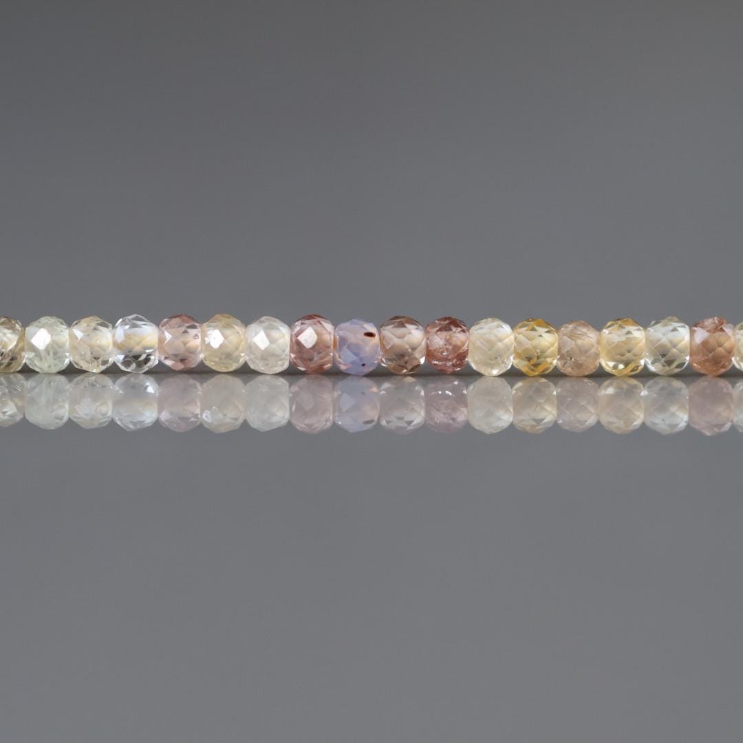 3mm Natural Zircon Beads – Faceted Rondelle Micro Gemstone 7" Strand