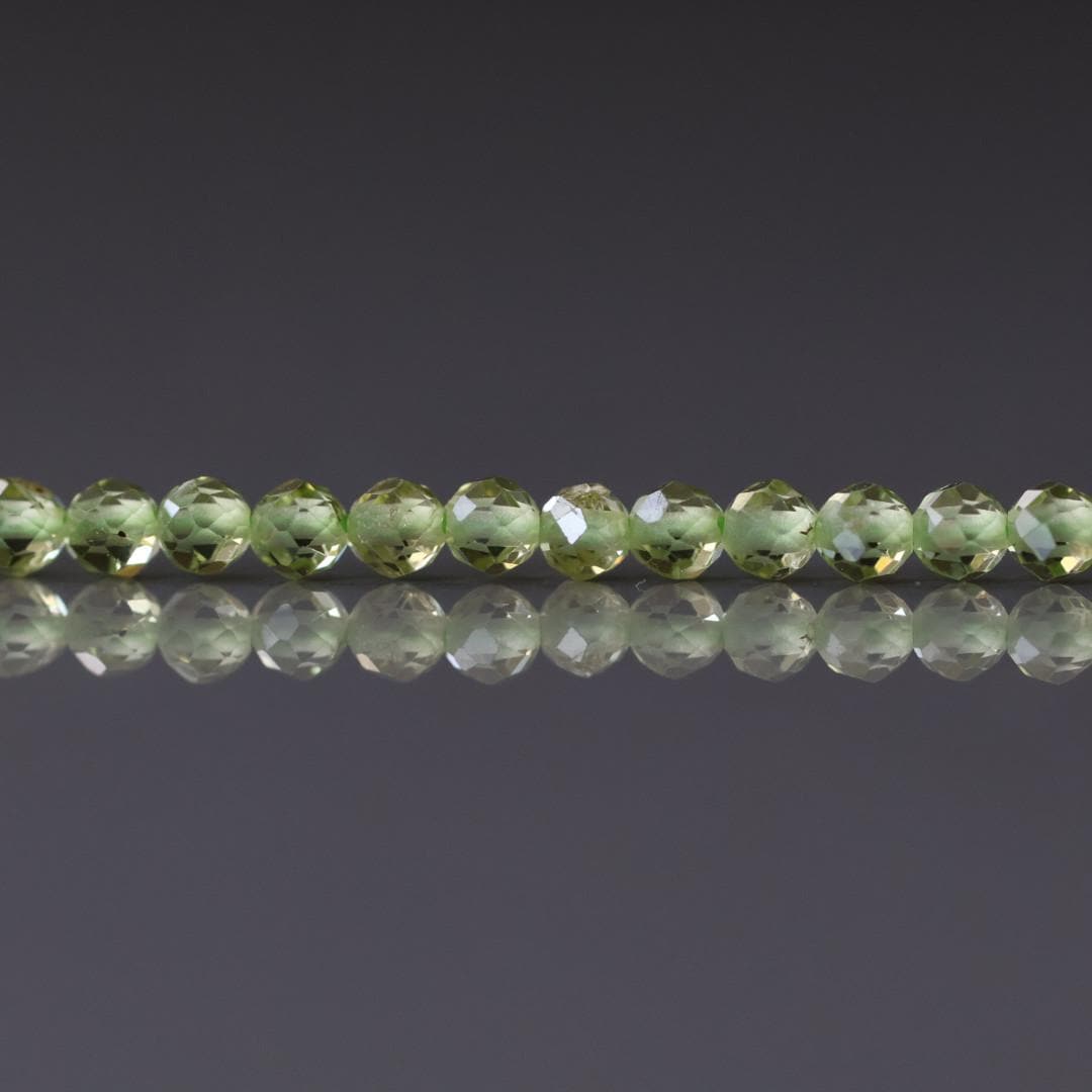 3mm Peridot Beads – Faceted Round Micro Gemstone 15" Strand