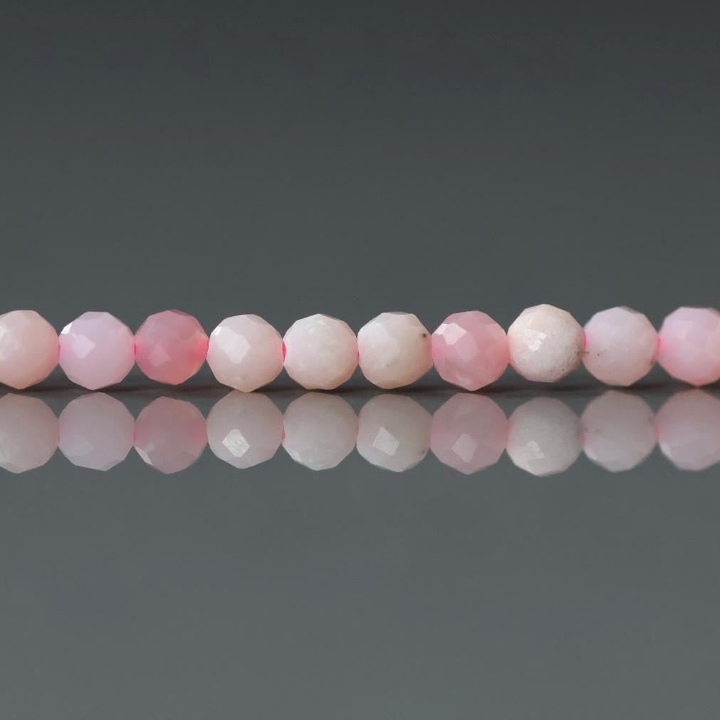 3mm Peruvian Pink Opal Beads – Smooth Round Micro Gemstone 15" Strand