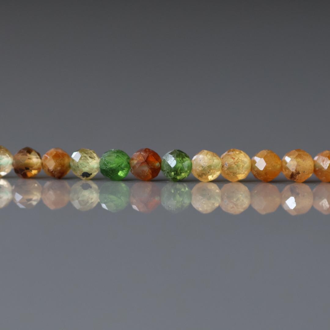 3mm Petro Tourmaline Beads – Faceted Round Micro Gemstone 15" Strand