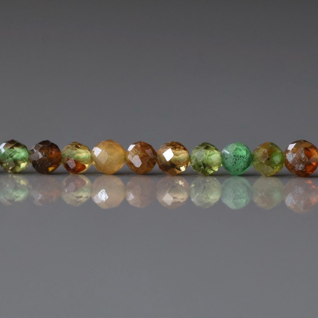 3mm Petro Tourmaline Beads – Faceted Round Micro Gemstone 15" Strand