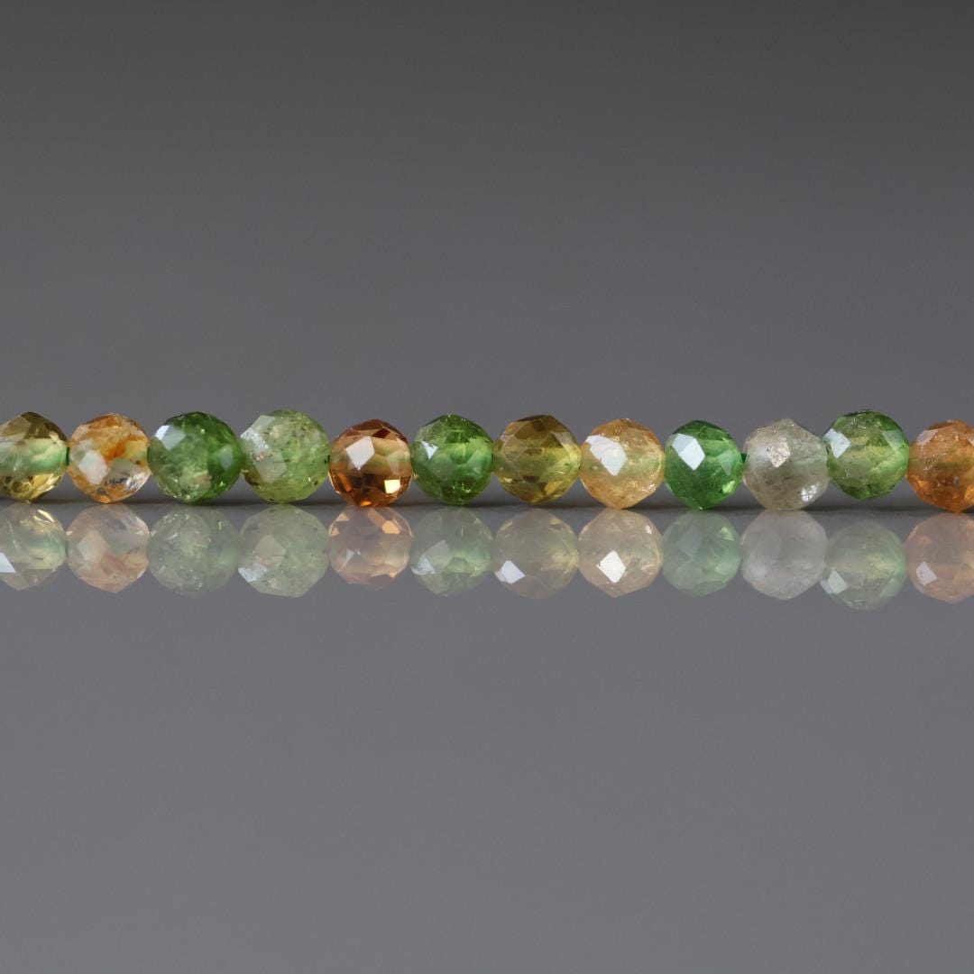 3mm Petro Tourmaline Beads – Faceted Round Micro Gemstone 15" Strand