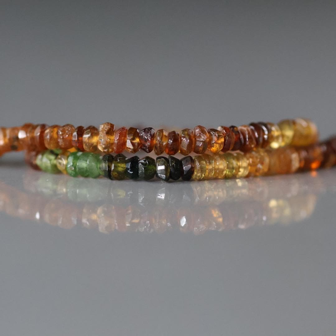 3mm Petro Tourmaline Beads – Hand Faceted Rondelle Natural Gemstone 7"