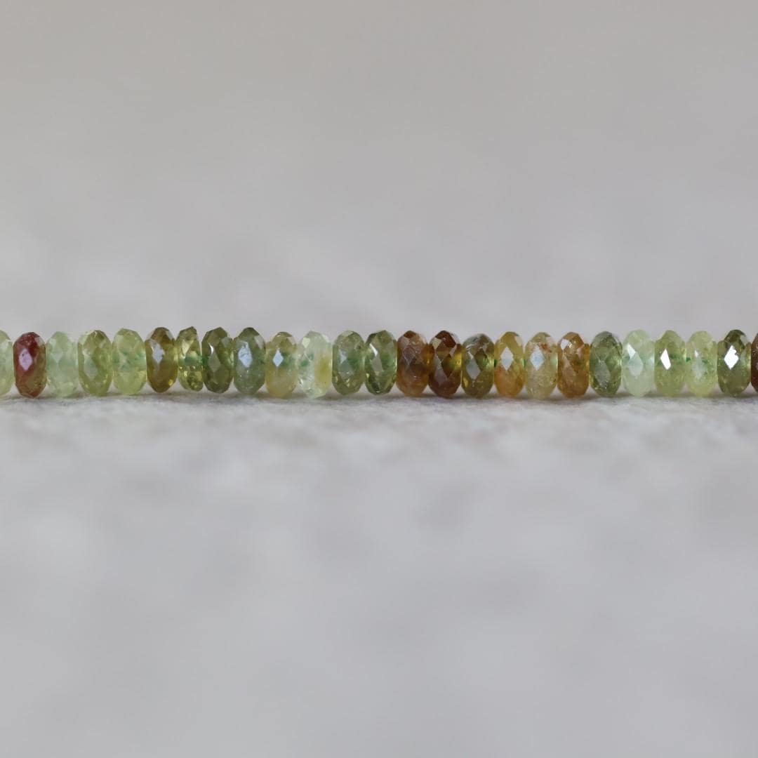 3mm Rare AAA Andradite Garnet Beads Faceted Rondelle Green Garnet Beads 7” Natural Gemstone DIY Jewelry Making Earrings Necklace