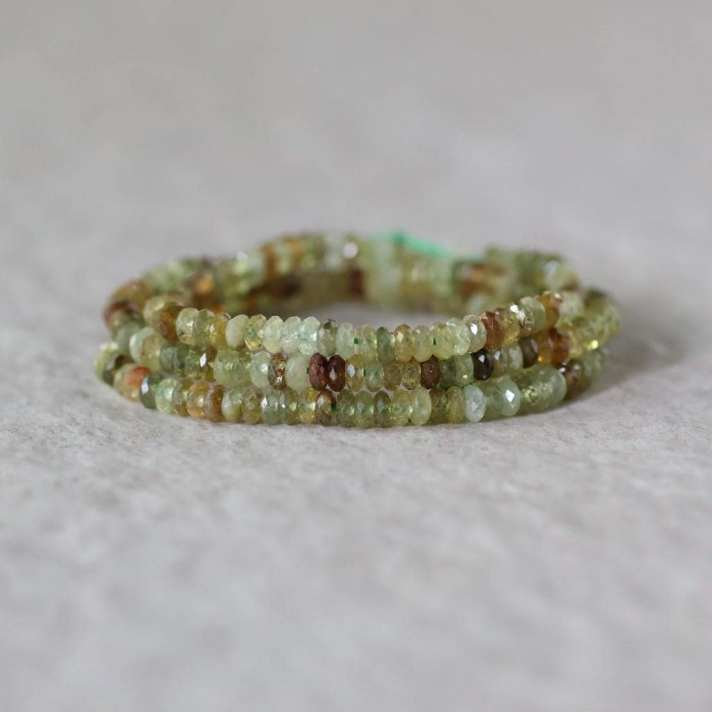 3mm Rare AAA Andradite Garnet Beads Faceted Rondelle Green Garnet Beads 7” Natural Gemstone DIY Jewelry Making Earrings Necklace