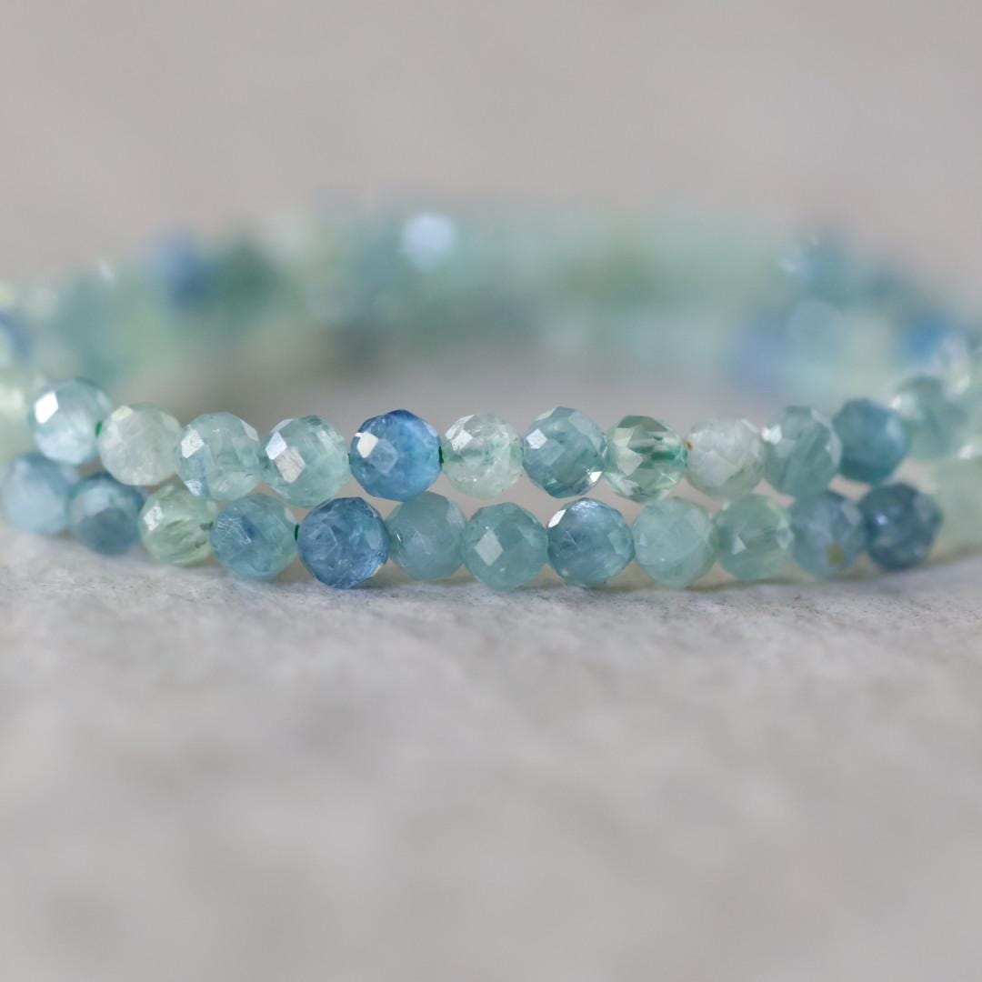 3mm Rare Blue Mint Green Kyanite Beads Faceted Round Natural Gemstone for DIY Jewelry Making Beading Supplies