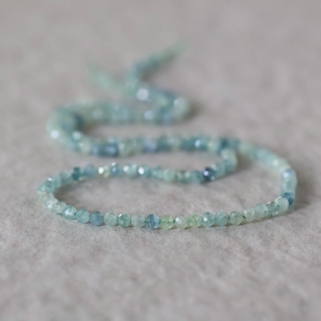 3mm Rare Blue Mint Green Kyanite Beads Faceted Round Natural Gemstone for DIY Jewelry Making Beading Supplies