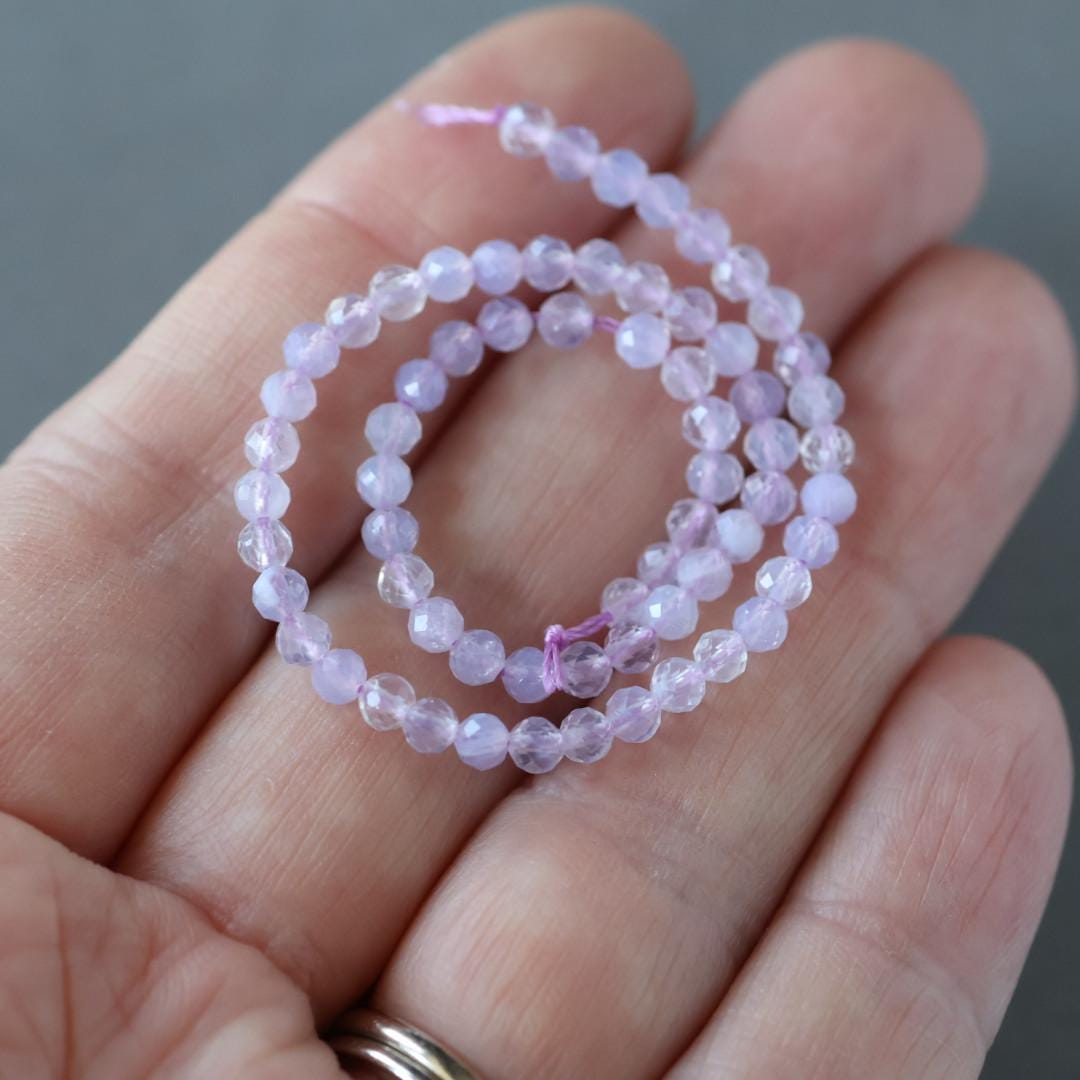 3mm Scorolite Beads – Faceted Round Micro Gemstone 7" Strand