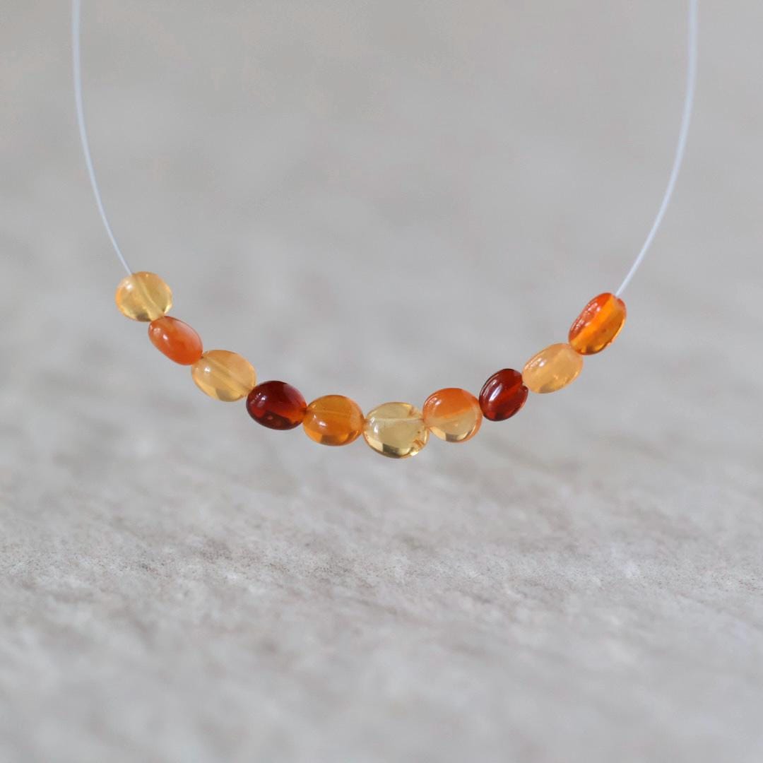 3mm Tiny Mexican Fire Opal Nugget Beads Oval Smooth Natural Opal Beads for DIY Jewelry Making Earrings Pendant Necklace