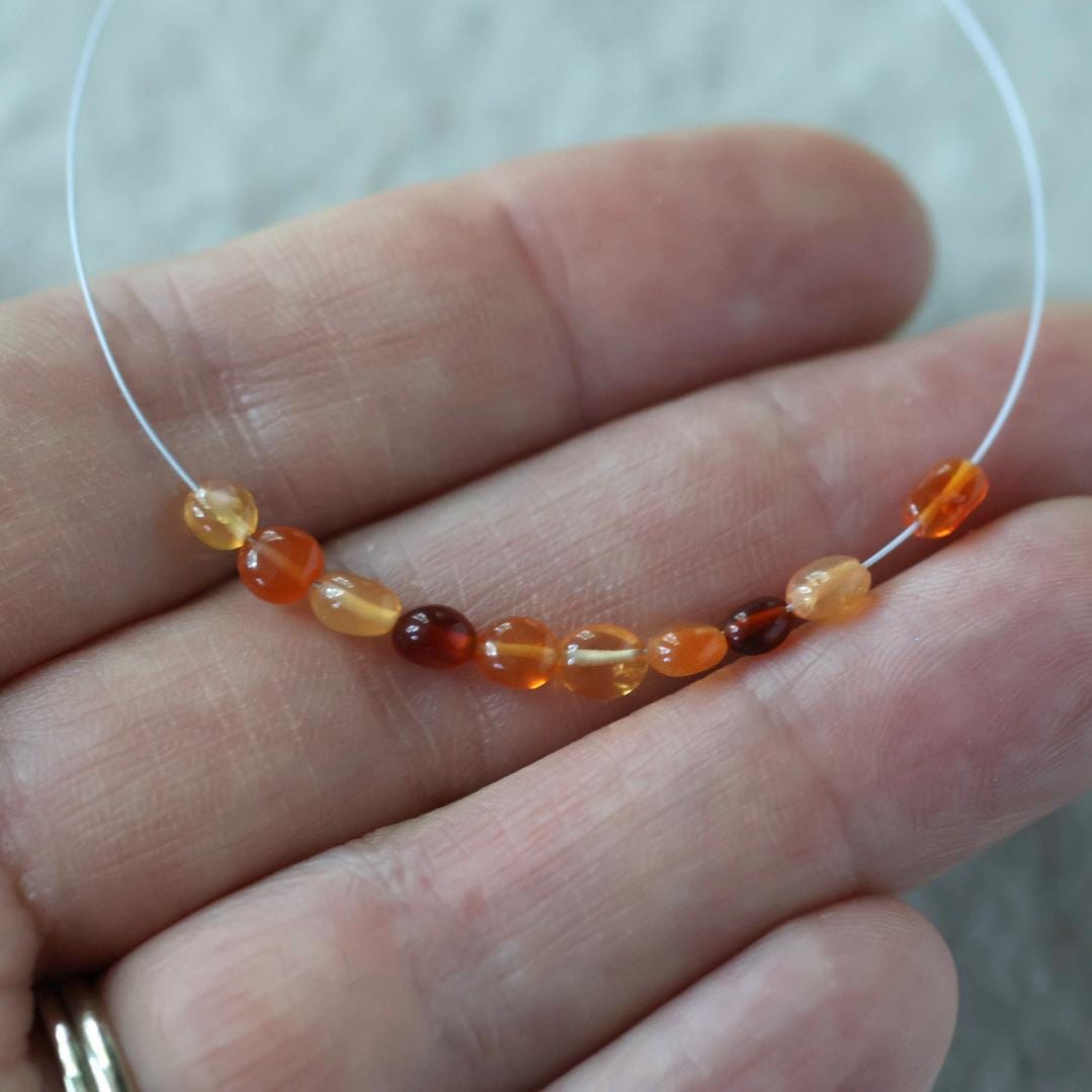 3mm Tiny Mexican Fire Opal Nugget Beads Oval Smooth Natural Opal Beads for DIY Jewelry Making Earrings Pendant Necklace