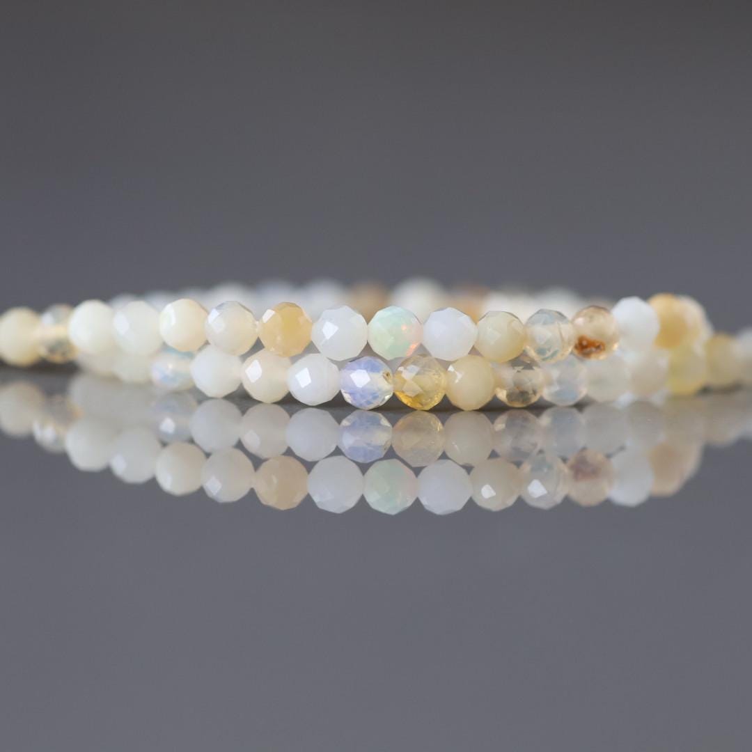3mm Yellow Opal Beads – Smooth Round Micro Gemstone 15" Strand