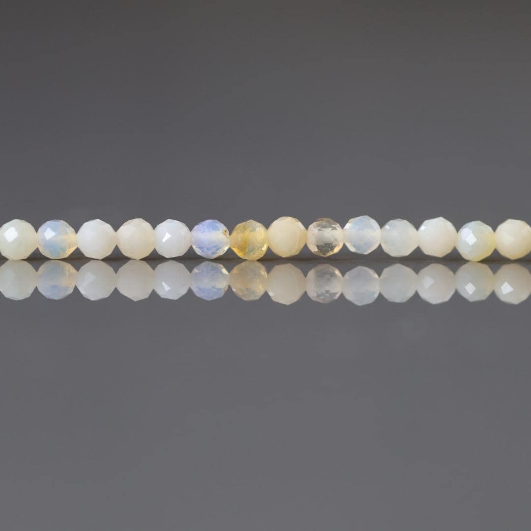 3mm Yellow Opal Beads – Smooth Round Micro Gemstone 15" Strand