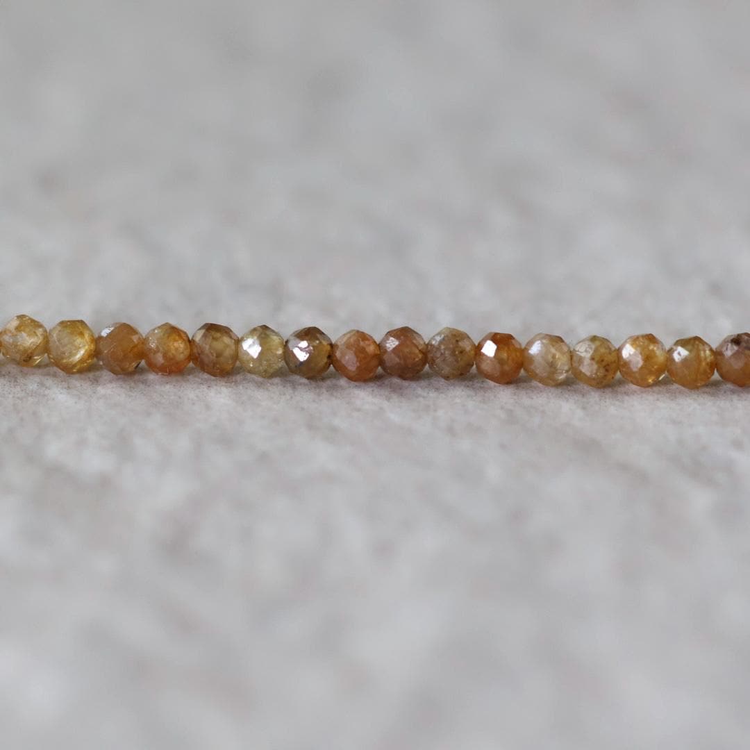3mm Yellow Sapphire Micro Faceted Beads Genuine Small Beads 15" September Birthstone Beads Gemstone Beads for Jewelry Making