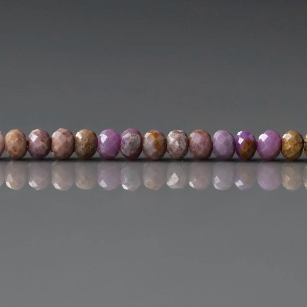 3x2mm Phosphosiderite Beads – Faceted Rondelle Micro Gemstone 15" Strand