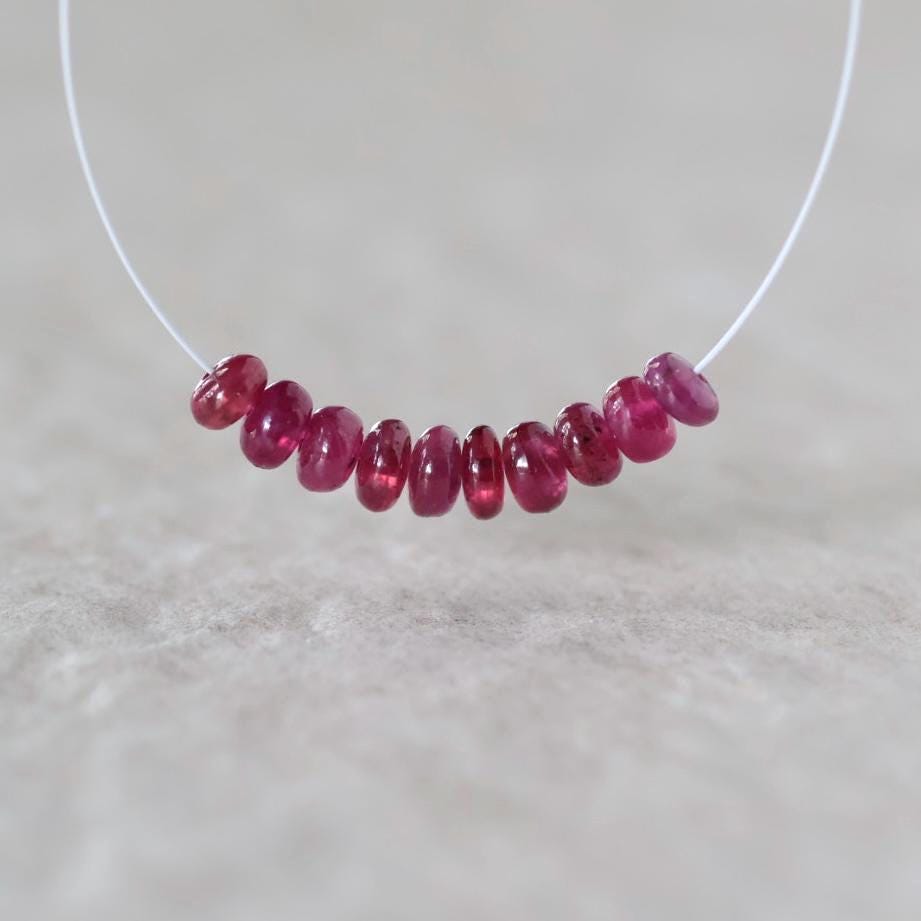 4.5-5mm AAA Mozambique Ruby Rondelle Beads Smooth Natural Gemstone for DIY Jewelry Making Earrings Supplies