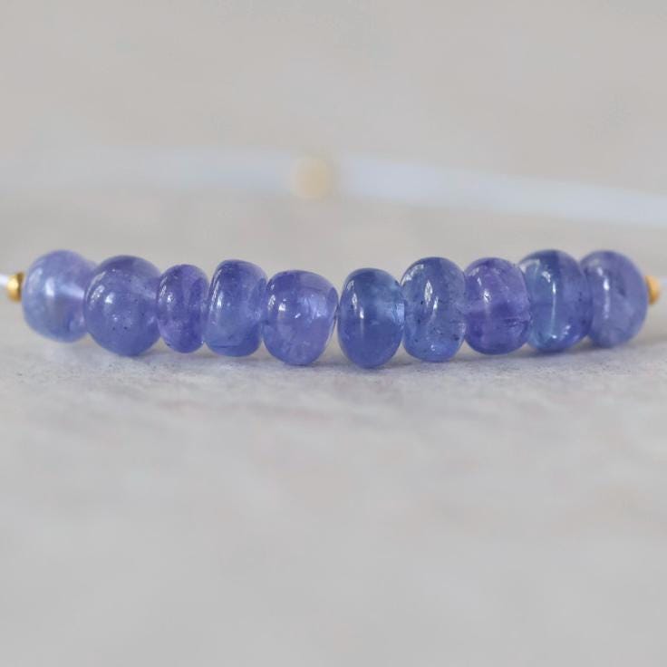 4.5mm 5mm AAA Tanzanite Beads Rondelle Smooth Superb 10 Pcs Natural Gemstone for DIY Jewelry Making