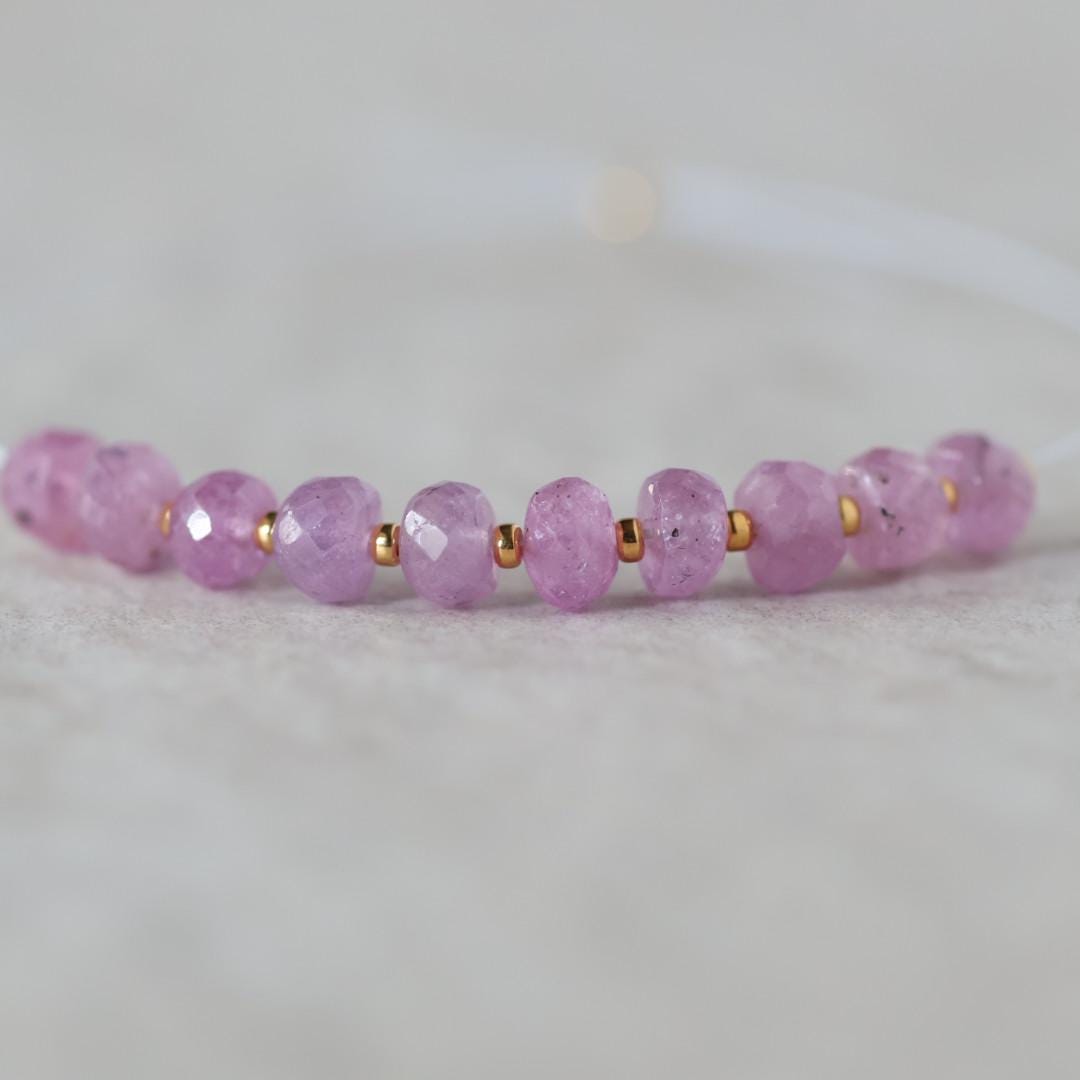 4.5mm 5mm Natural AAA Myanmar Pink Sapphire Beads Faceted Rondelle 10 PCs Gemstone for DIY Jewelry Making Supplies