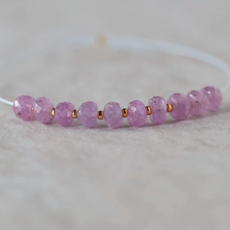 4.5mm 5mm Natural AAA Myanmar Pink Sapphire Beads Faceted Rondelle 10 PCs Gemstone for DIY Jewelry Making Supplies