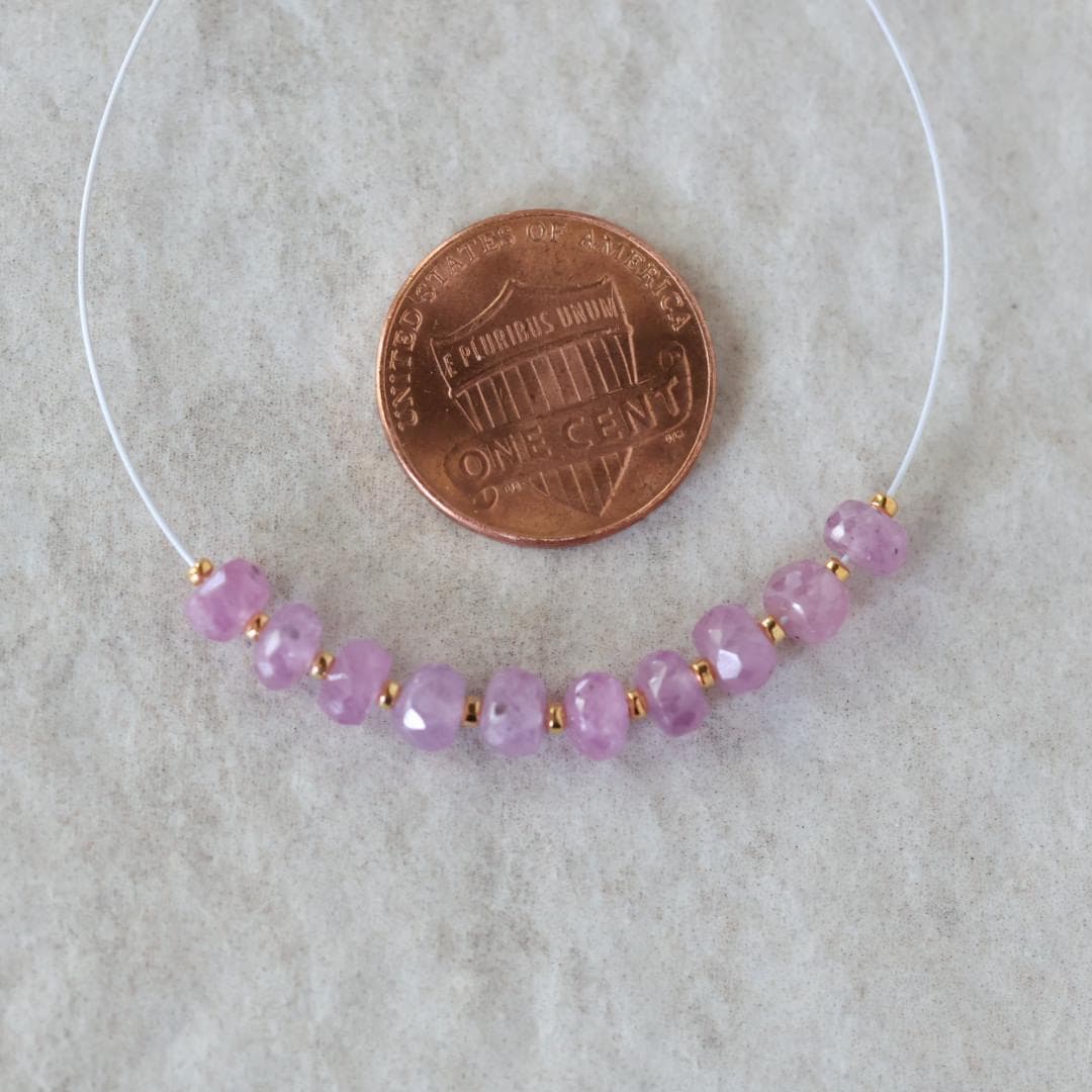 4.5mm 5mm Natural AAA Myanmar Pink Sapphire Beads Faceted Rondelle 10 PCs Gemstone for DIY Jewelry Making Supplies
