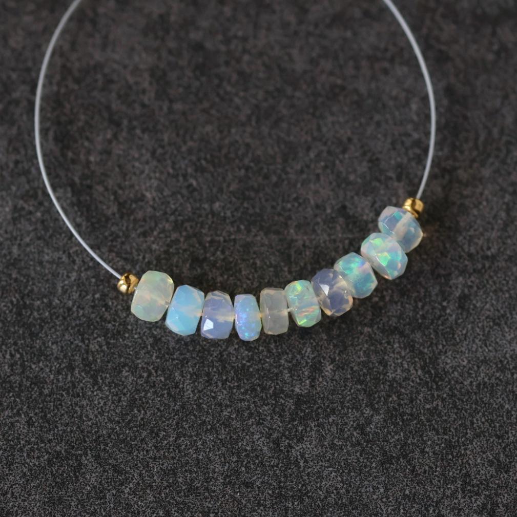 4.5mm AAA Ethiopian Opal Beads - Faceted Rondelle Natural Gemstone