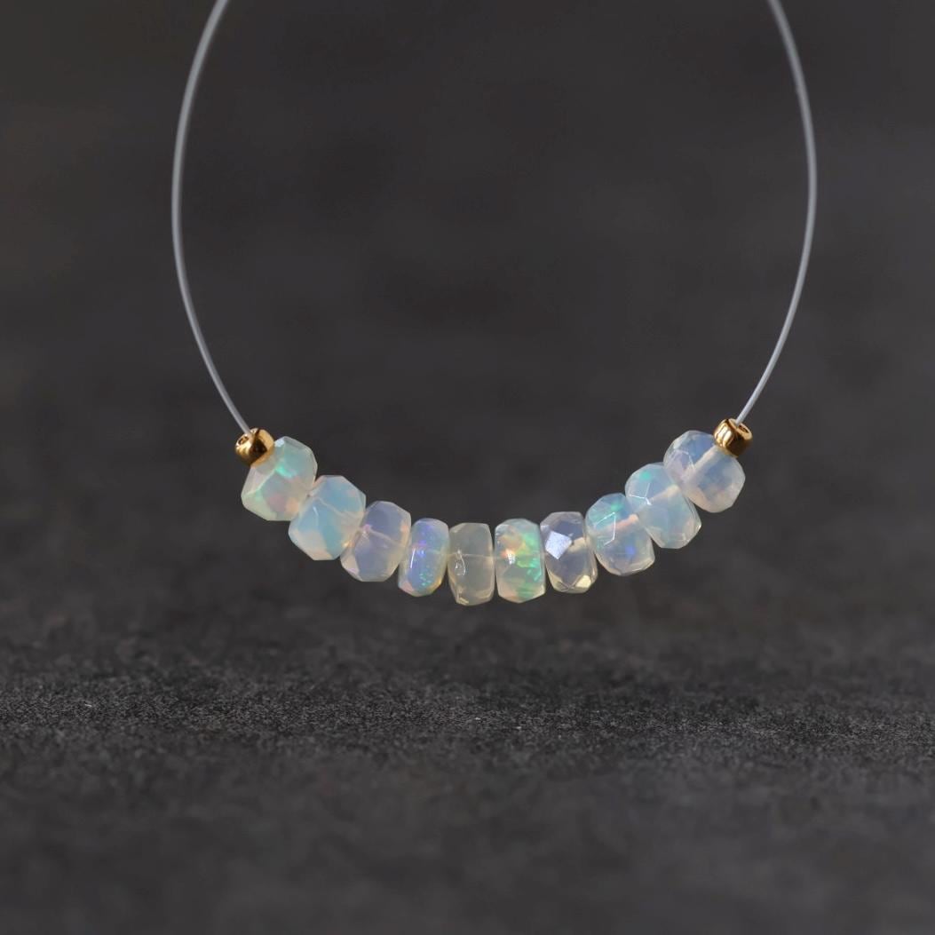 4.5mm AAA Ethiopian Opal Beads - Faceted Rondelle Natural Gemstone