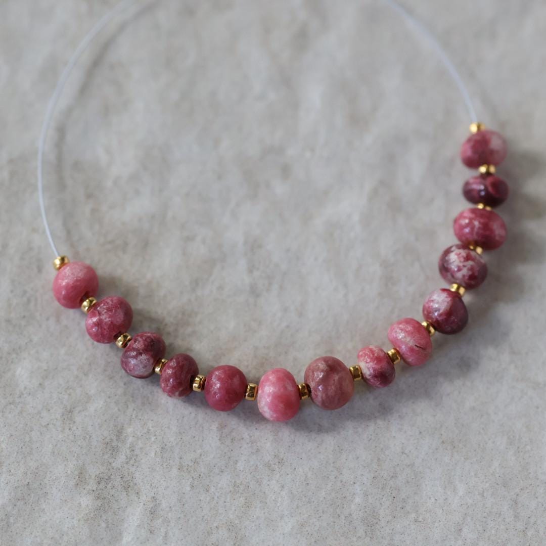 4-5mm AAA Norwegian Thulite Beads Smooth Nuggets Rondelle 14 PCs Genuine Pink Red Gemstone for DIY Jewelry Making