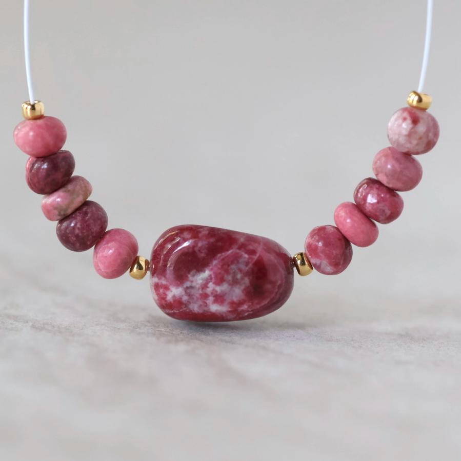 4-5mm AAA Norwegian Thulite Beads Smooth Nuggets Rondelle 14 PCs Genuine Pink Red Gemstone for DIY Jewelry Making