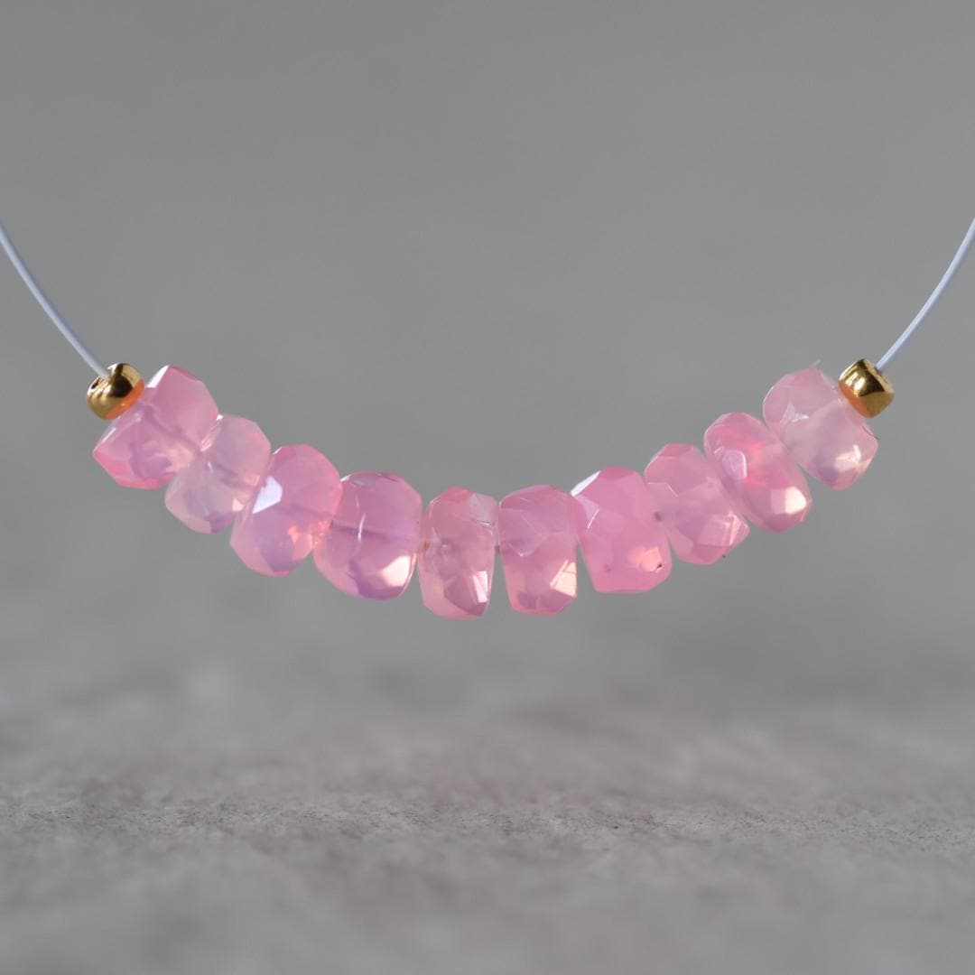 4.5mm AAA Pink Ethiopian Opal Beads Faceted Rondelle Natural Welo Opal Gemstones For DIY Jewelry Making