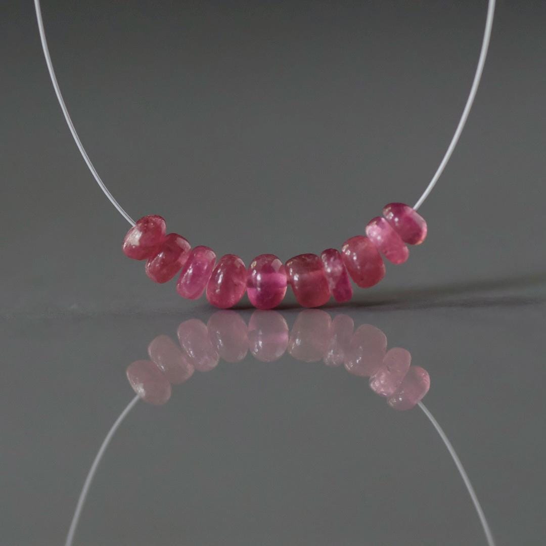 4.5mm AAA Pink Tourmaline Rondelle Beads Smooth 10 PCs Genuine Gemstone Beads Jewelry Making Gift October Birthstone