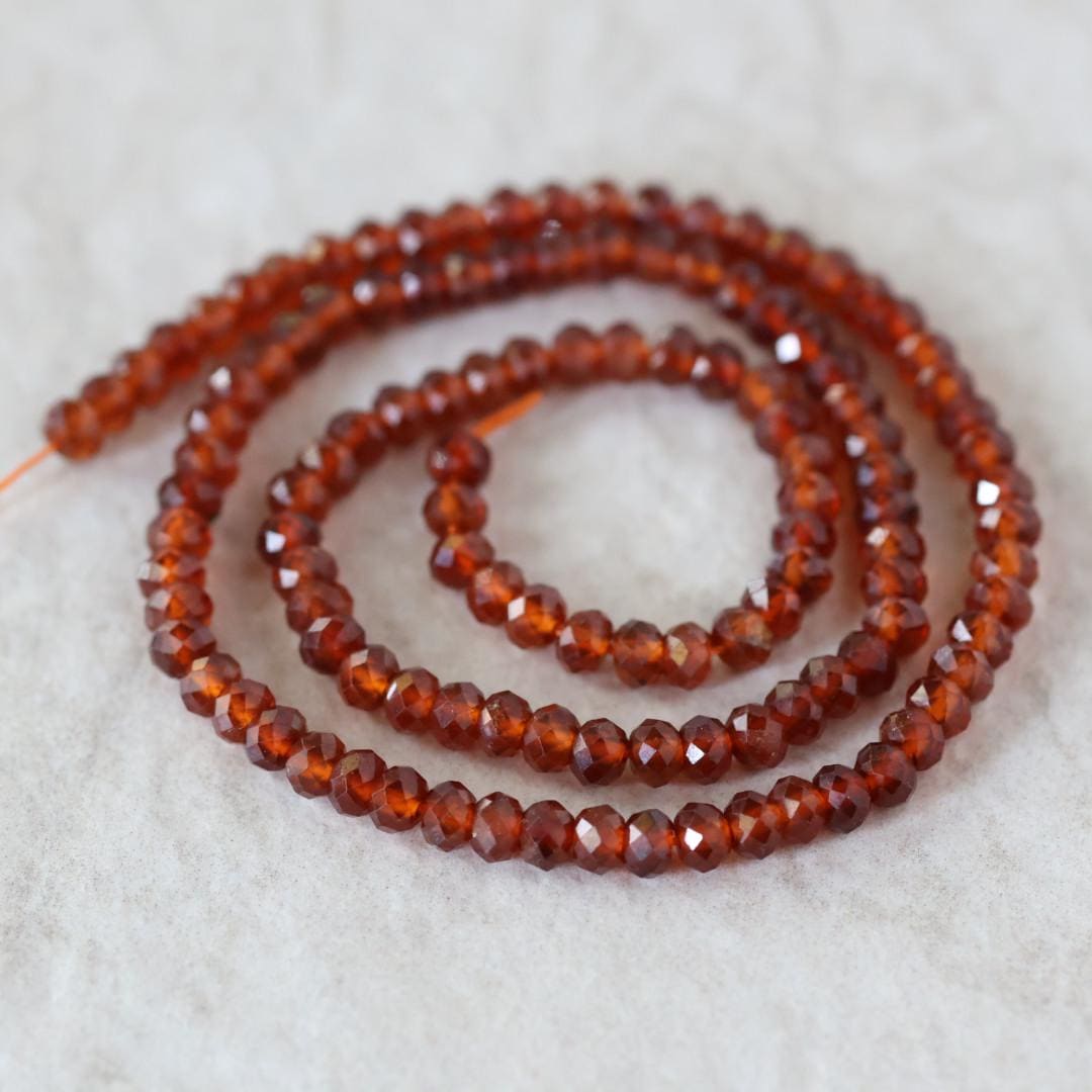 4.5mm AAA Spessartite Garnet Rondelle Beads Faceted Orange Spessartine Natural Gemstone for DIY Jewelry Making