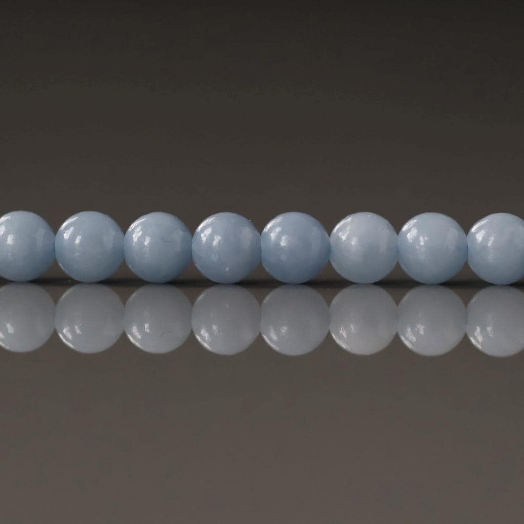 4.5mm Angelite Beads – Smooth Round Natural Gemstone 15" Strand
