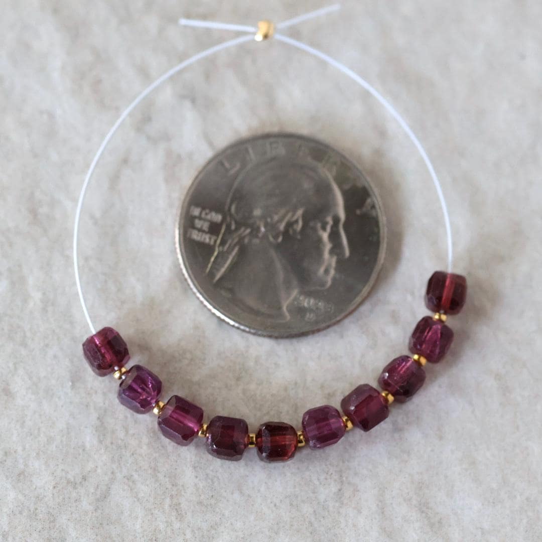4.5mm Berry Garnet Cube Beads Faceted Natural Rhodolite Garnet Gemstone Beads for DIY Jewelry Making
