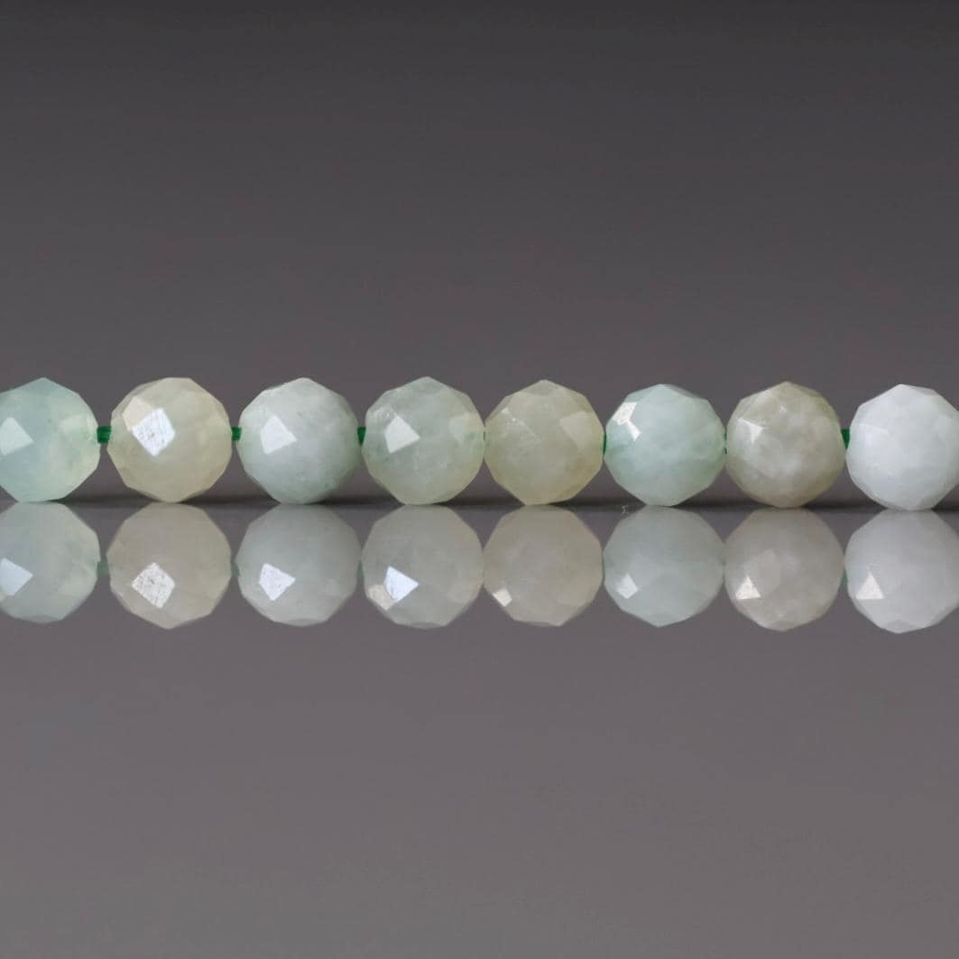 4.5mm Burma Jade Beads – Faceted Round Natural Gemstone 15" Strand