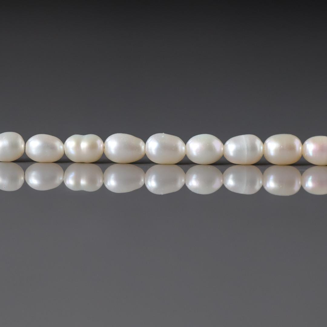 4.5mm Freshwater Pearl Rice Beads - 6" Strand