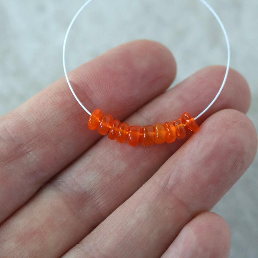 4.5mm Mexican Fire Opal Rondelle Beads Smooth Natural Opal Beads for DIY Jewelry Making Earrings Pendant Necklace