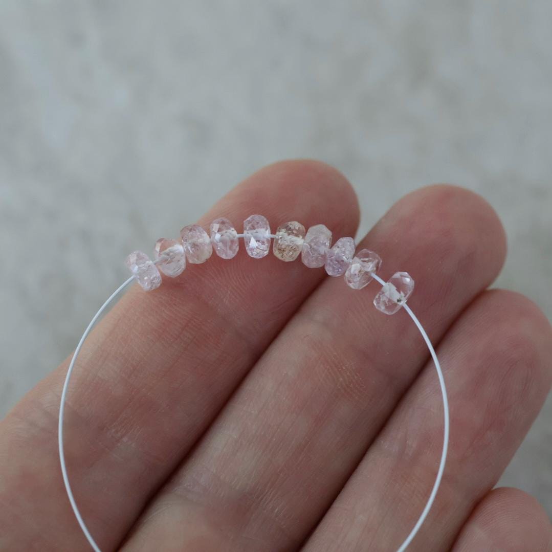 4.5mm Natural Imperial Topaz Rondelle Beads Faceted Pink Topaz Yellow 10 Pcs Natural Gemstone Beads for Jewelry Making Earrings