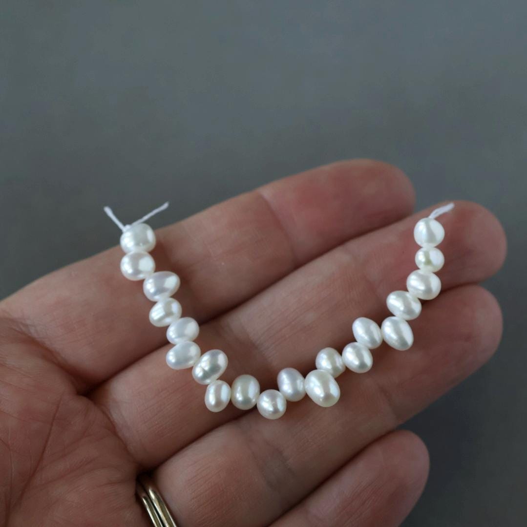 4-6mm Cluster Freshwater Pearl Beads - 3/4 Drilled, 20 Pcs